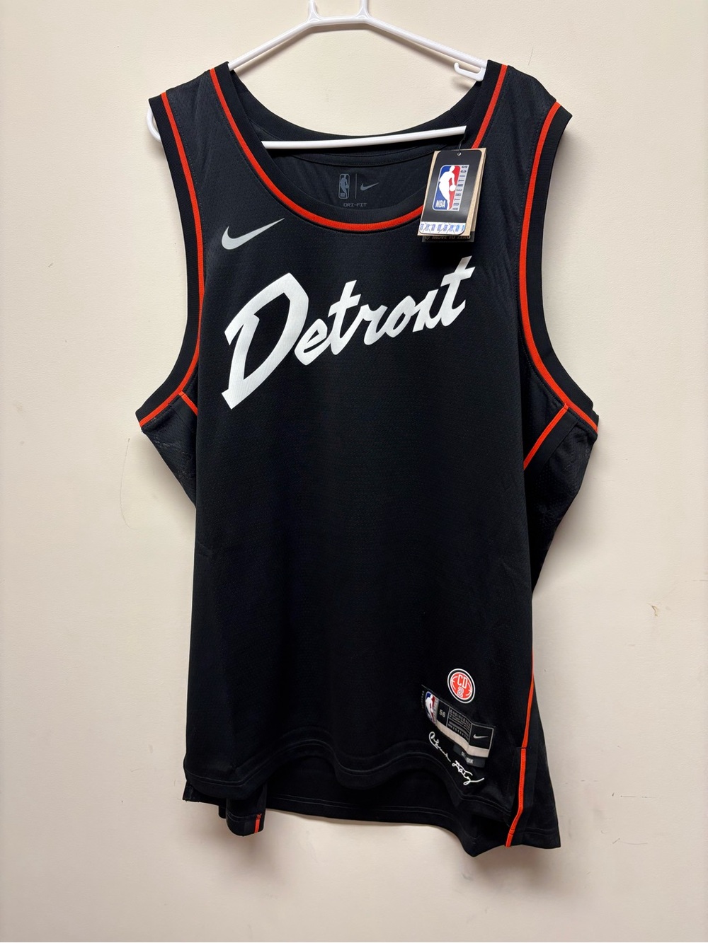 NBA Detroit Pistons Black Jersey with Red Trim